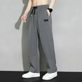 thumbnail image 2 of Blekii Men's Ice Silk Pants, Summer Thin Cool Trousers with Elastic Waist, Straight Leg Casual Pants with Drape, Lightweight Breathable Fabric, Comfortable Lounge Or Streetwear for, 2 of 6