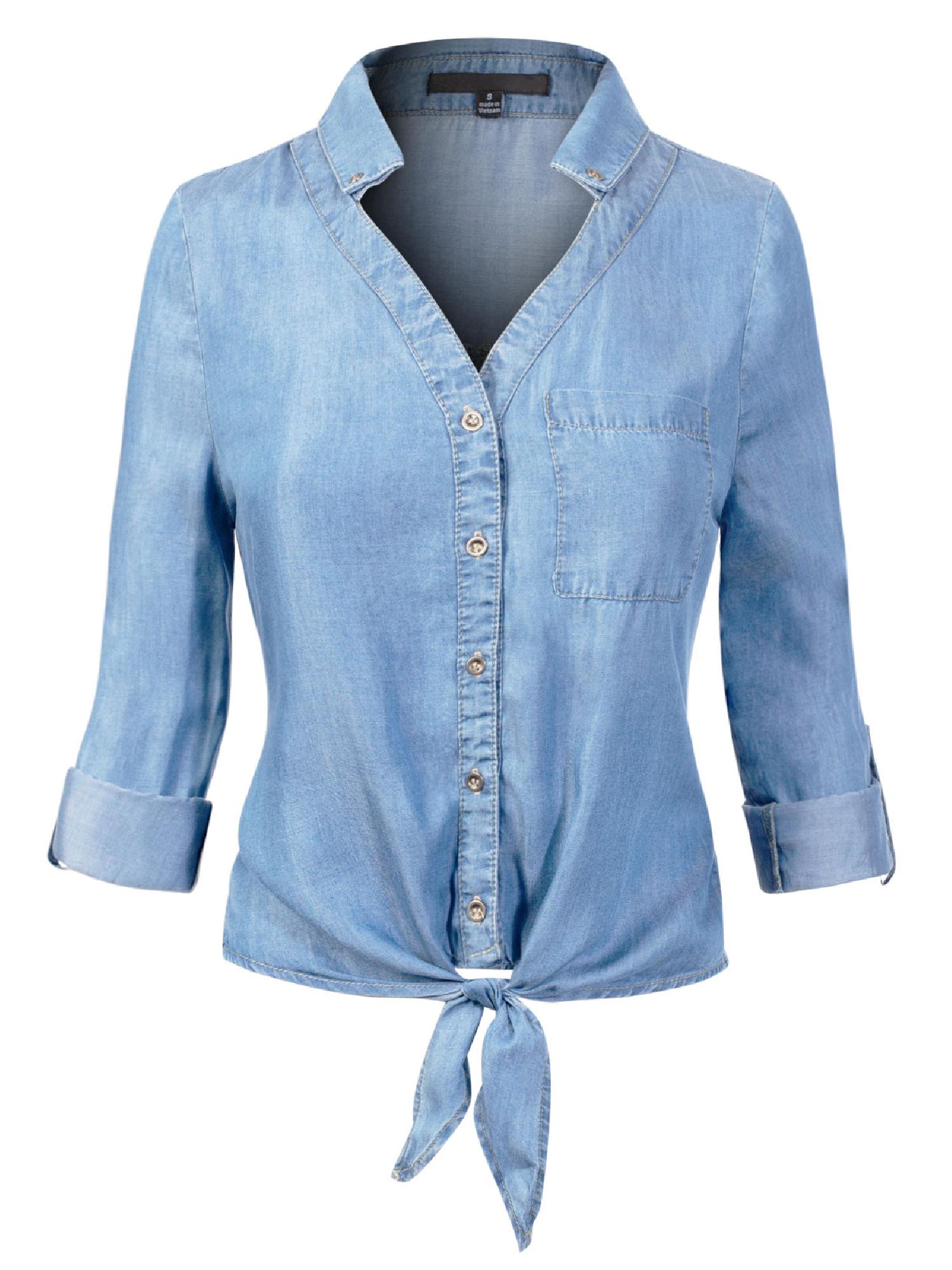 light denim button down