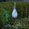 thumbnail image 3 of Exhart Light Blue Pearlized Glass Twisted Flame  Solar Powered Garden Stake, 36 inch (Decor for Home Patio, Outdoor Garden, Yard or Lawn), Metal, Teal, 3 of 7
