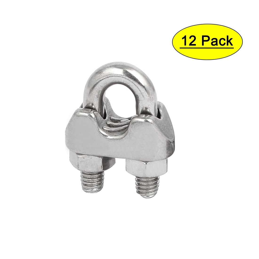 M6 1/4 Inch 304 Stainless Steel Saddle Clamps Cable Wire Rope Clips 12PCS