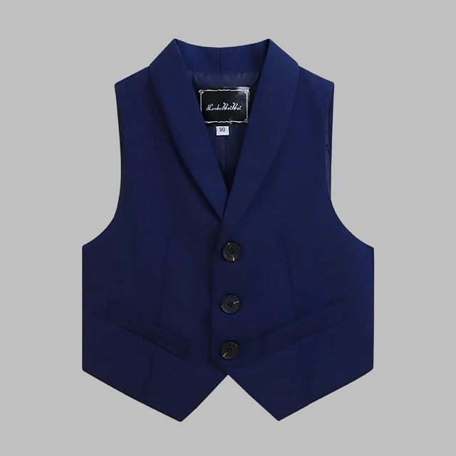 hengsof Boys' Solid Color Sleeveless Button Down Vest, Spring Summer Casual Vest Layered Stylish Button Down Cardigan Versatile Suit Jacket Suitable for Children Aged 2 to 14