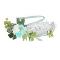thumbnail image 2 of Elegante respaldo de silla con flores artificiales azules para decoración de pasillo de boda, 2 of 10