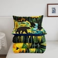 thumbnail image 5 of Manfei Brown Bear Queen Comforter Set,Sunset Mountain Comforter Sets Queen,Navy Blue Reversible,3 Pieces,1 Comforter and 2 Pillowcases, 5 of 7