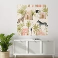 thumbnail image 3 of Idea4wall 4pcs Safari Exotic Wildlife and Palm Trees Pattern Wall Murals, Removable Self-Adhesive Stick Wallpaper Large Wall Stickers for Home Decorative, 96"x96", 3 of 5