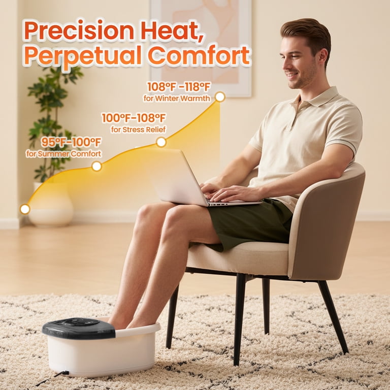 MaxKare Foot Spa Bath Massager, Heated Foot Soak Tub with