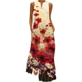 thumbnail image 1 of Vestidos de verano para mujer, vestidos largos estampados, vestidos de noche, vestidos de playa con cuello en V, vestidos maxi sin mangas, vestidos casuales de moda de verano, vestidos de, 1 of 5