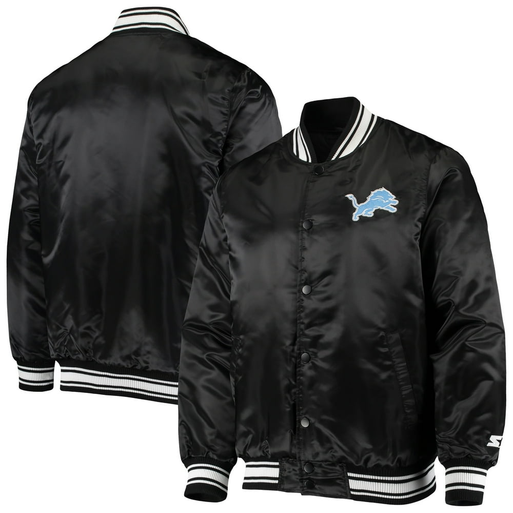 Detroit Lions Starter Locker Room Satin Varsity Full-Snap Jacket