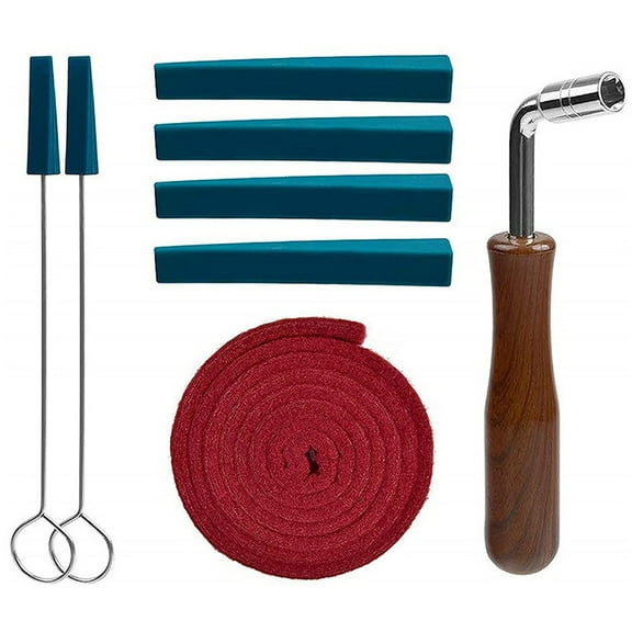 Piano Tuning Kit, L-Shaped Tuning Wrench With Durable Handle, Stainless Steel And Wood, Suitable For Professional Tuners And Students, Includes Tool Storage Pouch For 8 Pieces