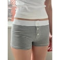 thumbnail image 4 of Yunliwuli Women Lounge Shorts, Low Waist Button Closure Printed Slim Pajama Shorts Sleepwear, 4 of 7