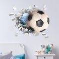 thumbnail image 3 of Pegatinas de pared de fútbol 3D, pegatinas de fútbol para dormitorios de niños, arte de pared de vinilo de fútbol, 3 of 5