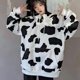 thumbnail image 4 of Sudadera con capucha y estampado de vaca para mujer, otoño e invierno, 4 of 5