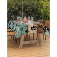thumbnail image 3 of Outdoor Tablecloths with Umbrella Hole & Zipper, Teal Blue Brown 60 x102 Inch Rectangle Tablecloths, Rustic Farmhouse Dog Paw Vintage Waterproof Table Cloth, Patio/Pool/Picnic Table Covers, 3 of 8
