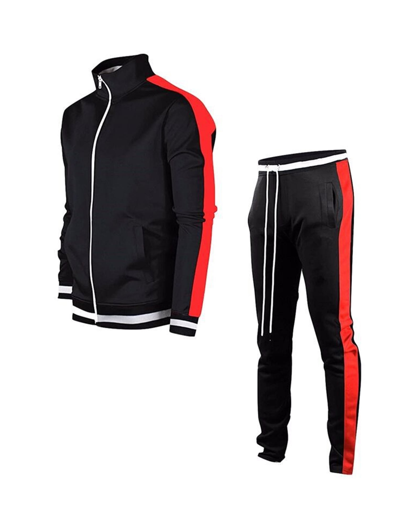 Men's Tracksuit Athletic Full Zip Casual Sports Jogging Gym Sweatsuit Jacket 
