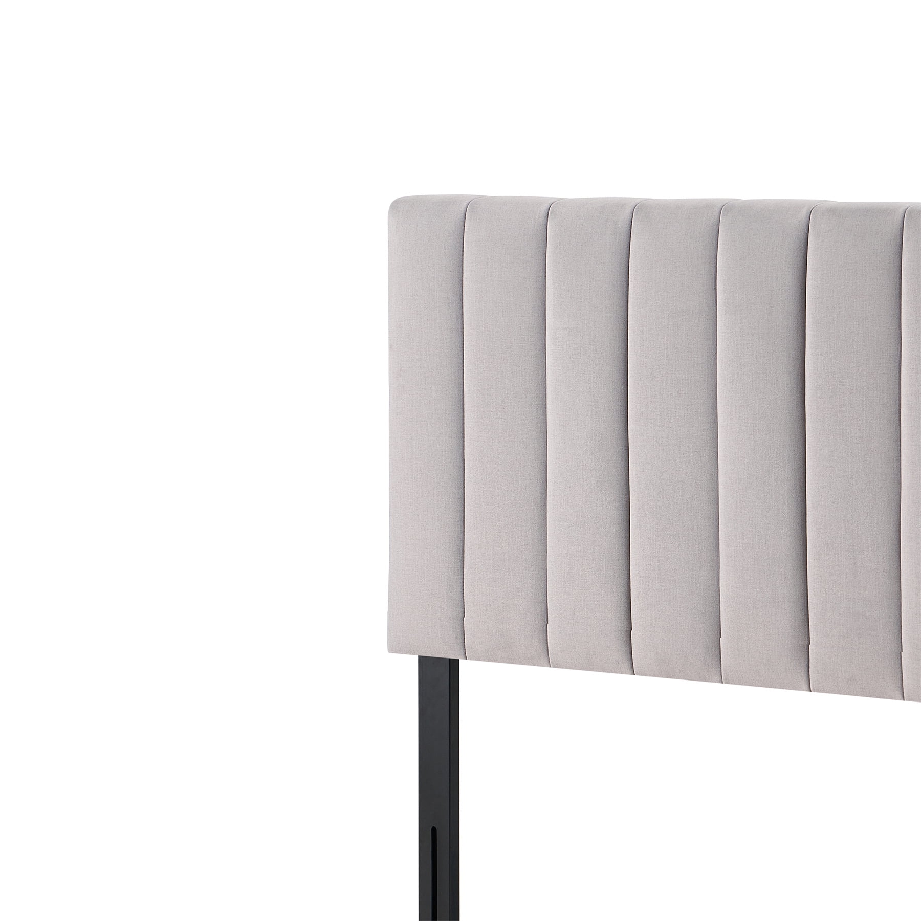 Light Grey Modern Channel-Tufted Headboard, Queen