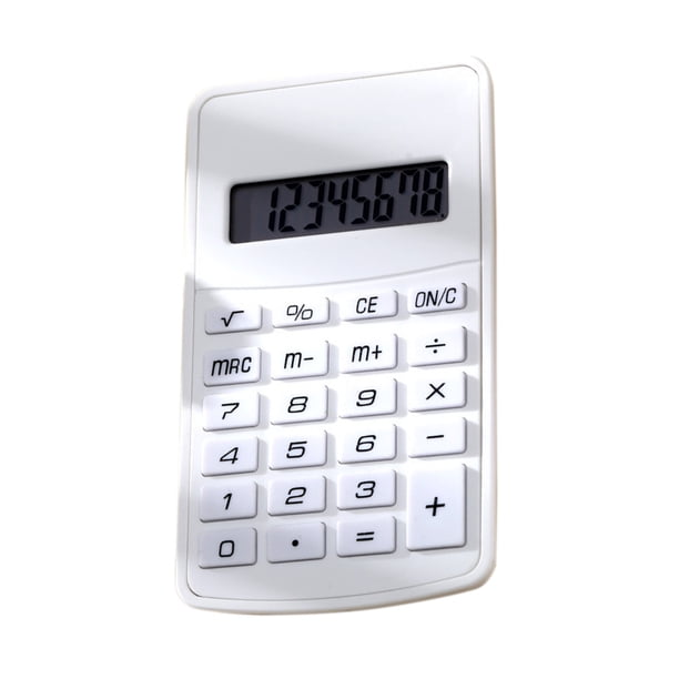 Pisexur Batería de cocina Calculadora estándar de 8 dígitos con pantalla grande, botón redondo, color caramelo, portátil, para oficina, hogar y escuela. para la cocina del hogar
