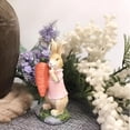 thumbnail image 3 of XIBUFE Easter Bunny Table Decorations Resin Vintage Rustic Bunnies Rabbit Figurine Statue with Carrot & Egg,Kids Gift for Home Party Spring Decor, 3 of 7