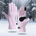 thumbnail image 2 of AWZXDE Winter Thermal Touchscreen Gloves Brushed Lined Windproof Waterproof Warm Gloves For Cycling Skiing Hiking Outdoor Pink, 2 of 3