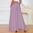 thumbnail image 3 of adaychics Satin Maxi Skirt High Waisted Womens Satin Skirts A Line Casual Summer Outfit with Pockets for Parties, 3 of 6