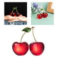 thumbnail image 3 of Chili Cherry Figurine Crystal Smooth Fruit Tabletop Centerpiece Father Day Home Decor Sculpture Ornament - Red Cherry, 3 of 8