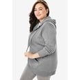 thumbnail image 3 of Woman Within Plus Size Better Fleece Zip-Front Hoodie Long Oversized Sweatshirt, 3 of 6
