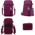 thumbnail image 3 of CAREFORM 3-Layers Crossbody Bag Cellphone Pouch Armband Wallet Nylon Smartphone Purse with Earphone Hole, 3 of 7