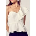 thumbnail image 4 of One Shoulder Ruffle Peplum Top, 4 of 10