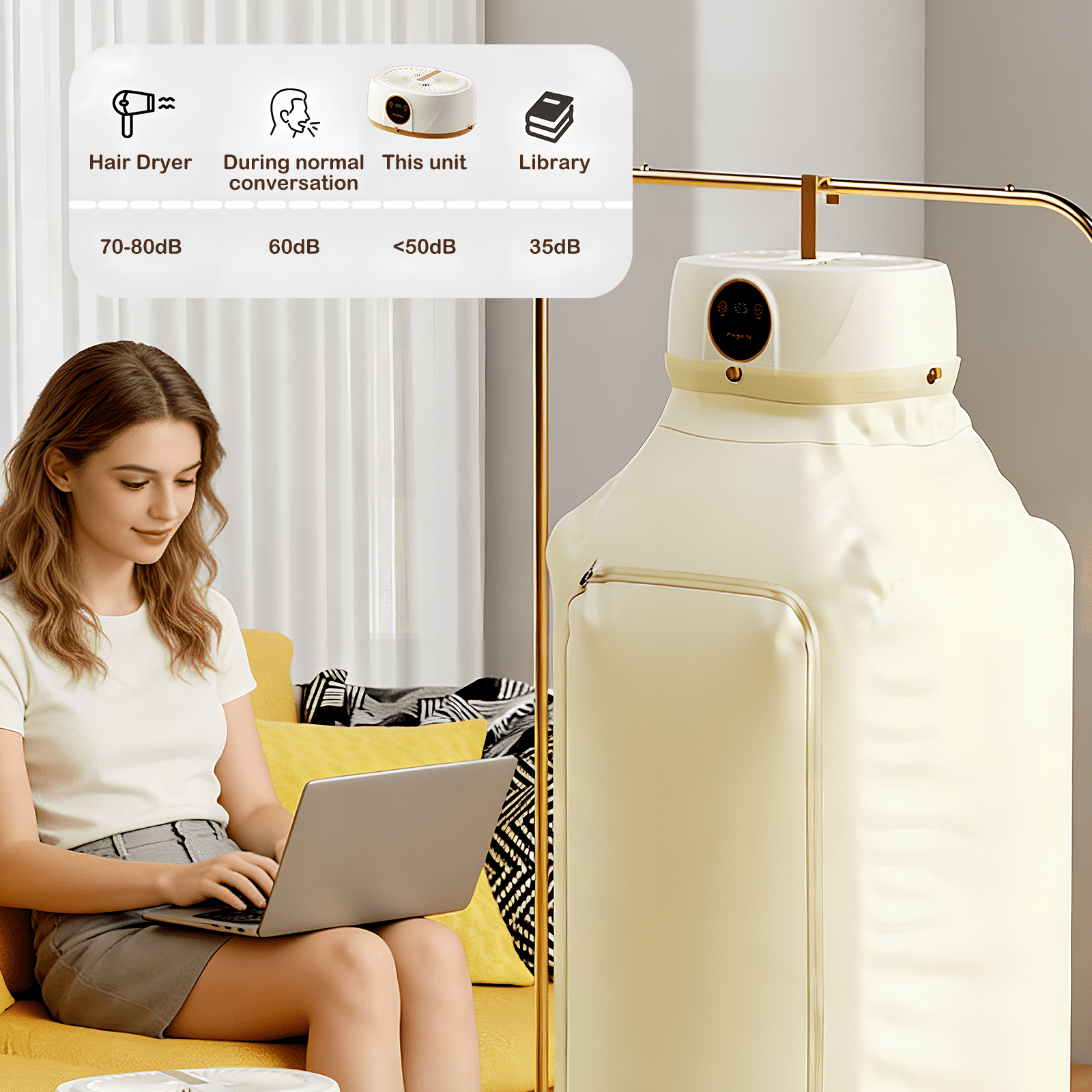 Paddsun Portable Clothes Dryer,Mini Laundry Dryers with Adjustable Timer & Remote Control Small Compact Foldable Electric Drying Machine with Dry Bag for Travel RV Home Apartment