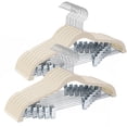 thumbnail image 1 of Perchas para pantalones Ulimart de terciopelo beige con clips, paquete de 24 unidades para adultos, 1 of 7