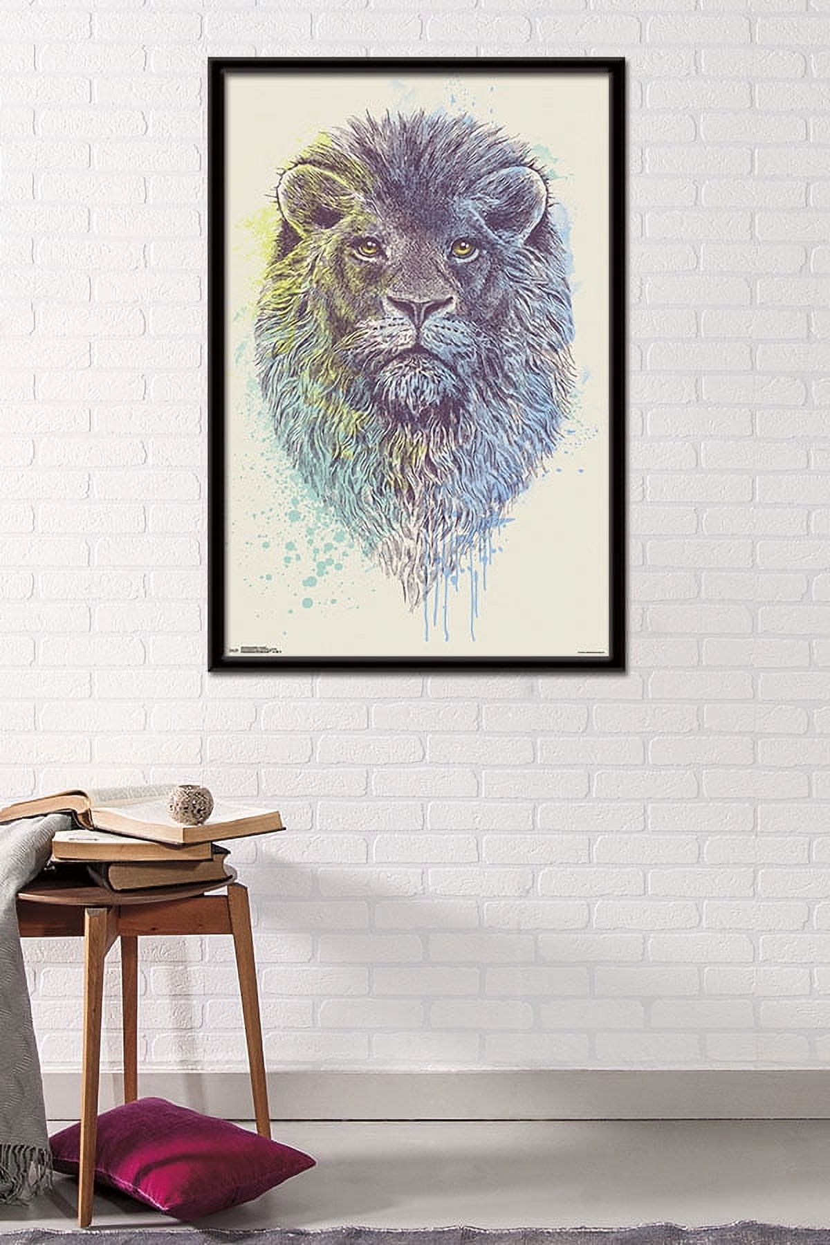Rachel Caldwell - Lion Head Wall Poster, 22.375" x 34", Framed