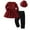 Red, variant on Generic Toddler Baby Kids Girls Suit Christmas Plaid Long Sleeve Top Pants Hat Set Outfits Autumn Winter Clothes for Holiday Party Christmas（18-24 Months Red）