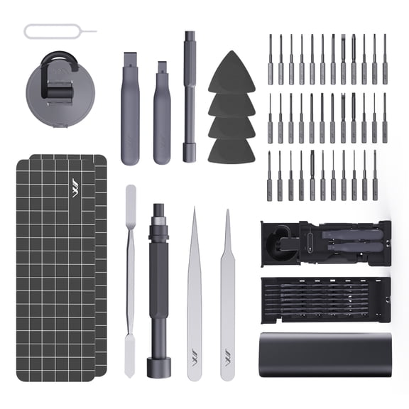 Precision Screwdriver Set 60-Pieces Hobby and Repair Set DIY PC Phone Hardware Electronic Devices Repair Watch Portable Compact 4mm Bits Slim Rotating Screwdriver Tweezers
