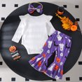 thumbnail image 7 of Utlike Girls Outfits Long Sleeve Hallomas Romper Bodysuit Cartoon Prints Bottoms Pants Outfit Girl Back To School Clothing Set Size 6 Months-12 Months, 7 of 7