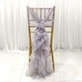 thumbnail image 2 of GUOOL Chiffon Hoods With Ruffles Decor Chair Cover for Events Gray, 2 of 9