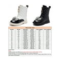 thumbnail image 2 of Woobling Bottines Fille Princesse Fermeture Éclair Bottes de Combat Imperméables Mode Confortables Semelle Crantée Chaussures d'Hiver Chaudes Blanches Doublées 12 Petits Enfants, 2 of 3
