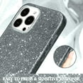 thumbnail image 4 of Glitter Case for iPhone 12 Pro Max, Shiny Sparkle Bling Phone Case, 3 Layer Hybrid Protective Soft Cover for Cute Girls Women (6.7 inch) - Black, 4 of 11