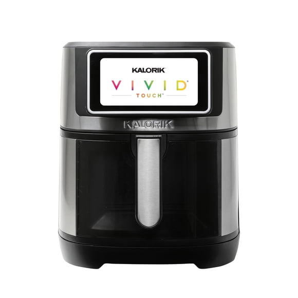 Kalorik VIVID TOUCH Freidora de aire con pantalla táctil de alta resolución de 7 cuartos con ventana, acero inoxidable