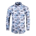 thumbnail image 2 of Qiopertar Liquidation à Moins de 5$ Chemise Imprimée pour Hommes Chemise à Manches Florales Décontractée à Col Rabattu Version Coréenne Grande Taille en Liquidation Offres d'Accès Anticipé, 2 of 8
