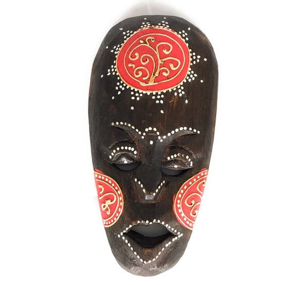 Tribal Tiki Mask 8" Red - Tattoo Primitive Art | #wib370220r
