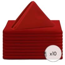 Your Chair Covers - 10 Pack, Dark Red 20 Inch Polyester Cloth Napkins Perfect for restaurants, weddings, dinners, or birthday parties.