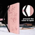 thumbnail image 6 of Dteck Case for Samsung Tab A7 Lite 8.7 inch 2021 Model Case (SM-T225/T220) with Elastic Band Card Pockets Stand Embossed Butterfly Vintage Shockproof PU Leather Folio Magnetic Cover, Pink Butterfly, 6 of 6