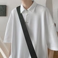 thumbnail image 3 of Men Top Knitted Zippered Lapel Design Leisure Comfortable Short Sleeved Shirt, 3 of 4