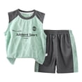 thumbnail image 4 of Ccpelsie Toddler Baby Boy Summer Clothes 2Pcs Shorts Set Sleeveless Tank Tops T-Shirt Cute Boys Clothing Set Green,2-3 Years, 4 of 4