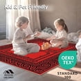 thumbnail image 4 of ODIKA 2'x3' Machine Washable Non-Slip Area Rug, Celtic Knot Interlaced Throw with Anti Slip Technology High Traffic Rug with Pad, Red, 528555, 4 of 8