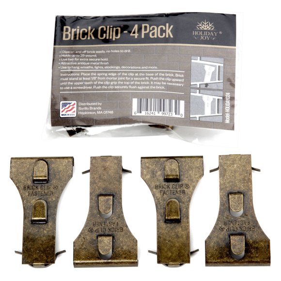 Brick Clips Holiday Joy para colgar en exteriores e interiores, 25 libras