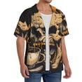 thumbnail image 2 of Fotbe Grim Coffee Skull Camisa Estampada de Manga Corta para Hombre, Casual de Verano, Estilo Playero, Sin Arrugas-3X-Large, 2 of 5