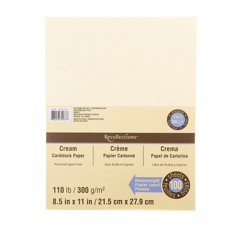 Recollections Heavyweight Cardstock, Cream, 8.5" x 11" (100 Sheets) photo 1