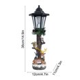 thumbnail image 3 of Christmas Outdoor Solar Lights, Solar Christmas Yard Decorations, Resin Courtyard Lamppost Lantern With Woodland Animal Figurines Multicolor LED Light 14.9 in for Pathway Porch Garden, 3 of 9