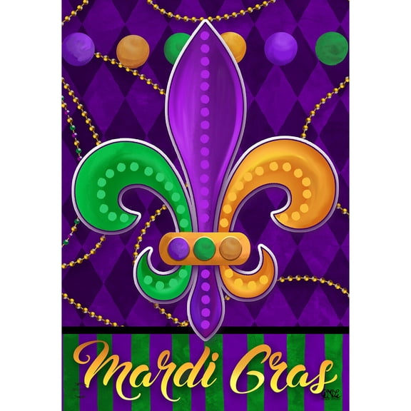 Briarwood Lane Double Sided Garden Flag 12x18 For Outdoor Mardi Gras Fleur-De-Lis For Mardi Gras Garden Flag Flags For Outside