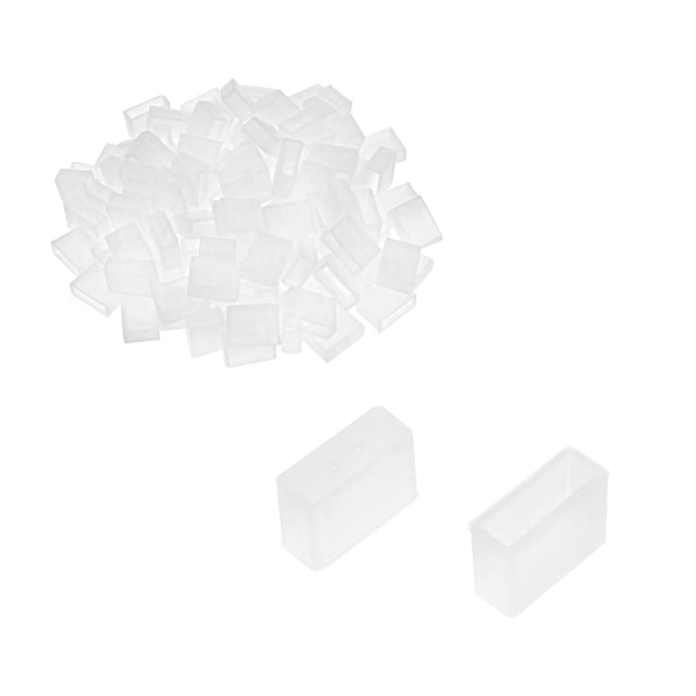 Unique Bargains 100pcs Silicone Plug Fit 5050 10mm LED Tube Strip Light End Cap Cover w 2 Holes