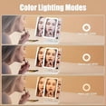 thumbnail image 4 of Rechargeable 78-LED Tri-Fold Cosmetic Mirror, 3 Color Lights, 1x/2x/3x Magnification, Touch Control, Dual Power Supply, Pink Beauty Mirror for Women Gift, 4 of 7